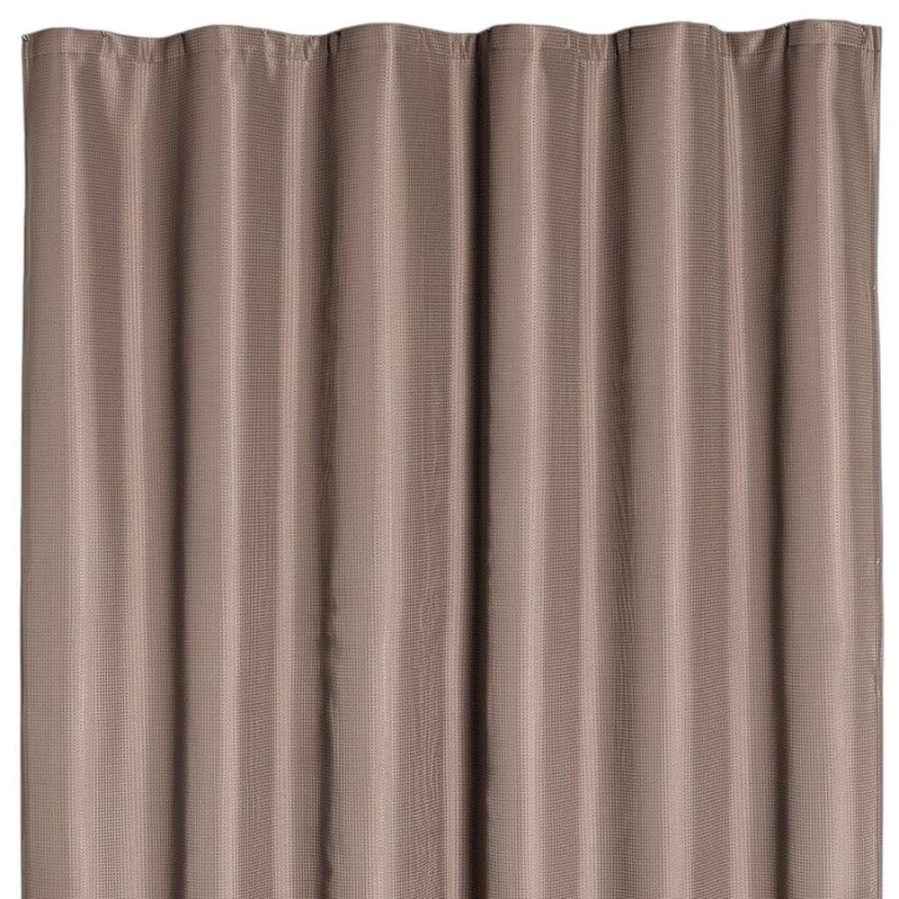 Luxurious Mocha Waffle Weave Shower Curtain close-up detail