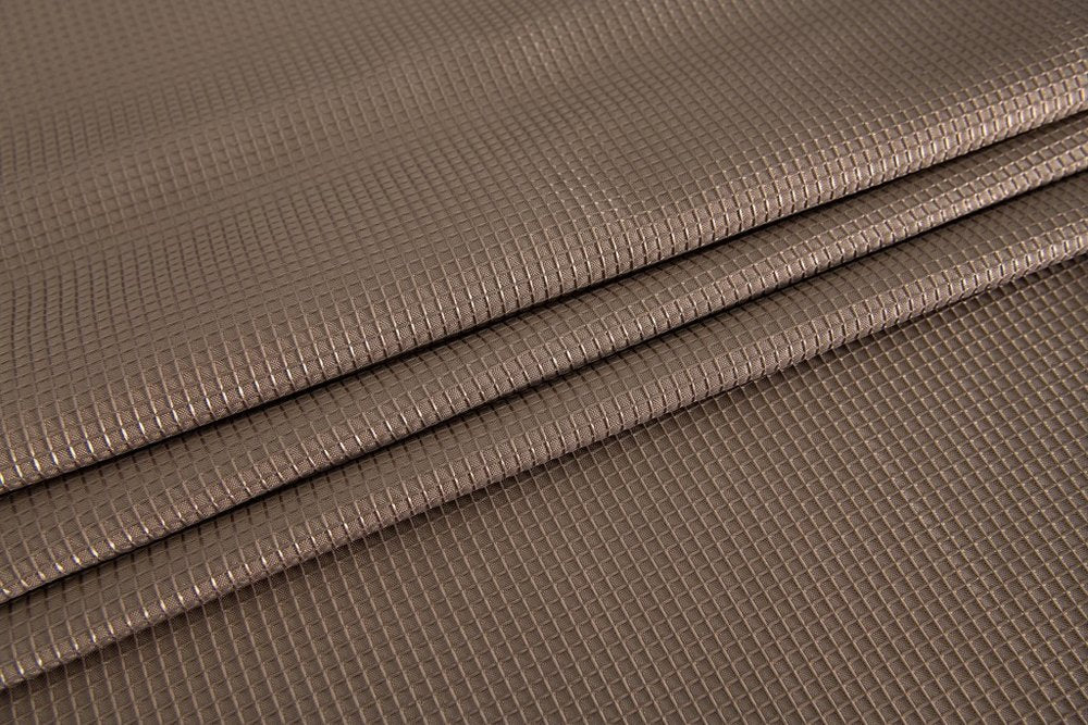 Luxurious Mocha Waffle Weave Shower Curtain close-up detail