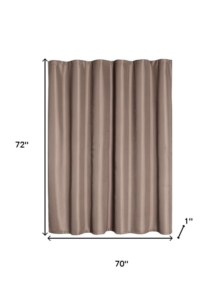 Luxurious Mocha Waffle Weave Shower Curtain on a white background