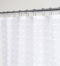 White Puff Sheer Shower Curtain on a white background