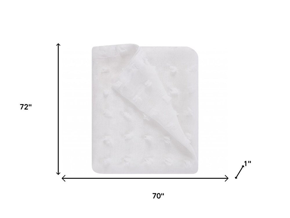 White Puff Sheer Shower Curtain on a white background