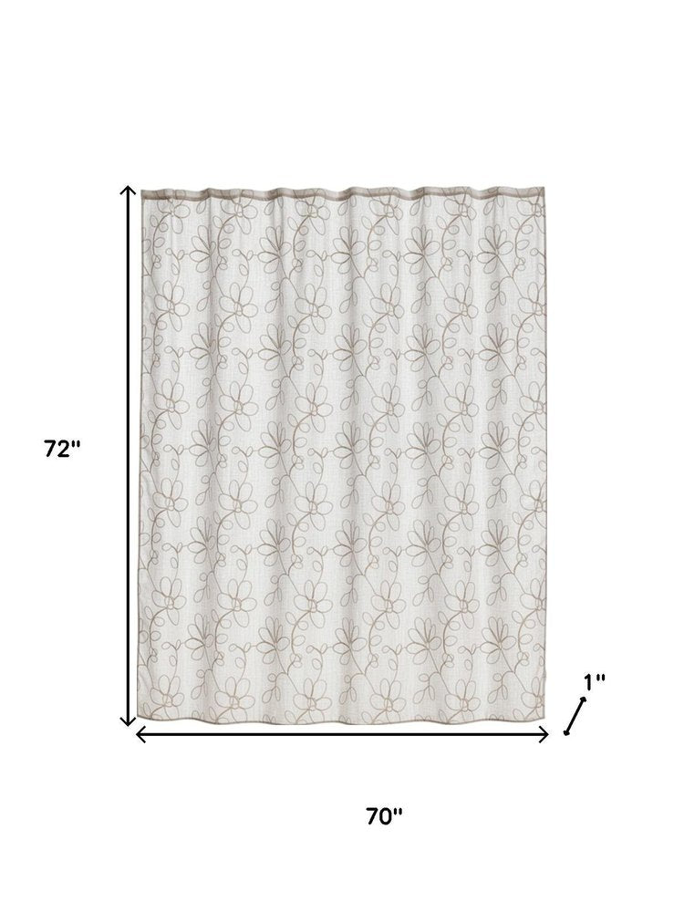 72" Linen Polyester Shower Curtain on a white background