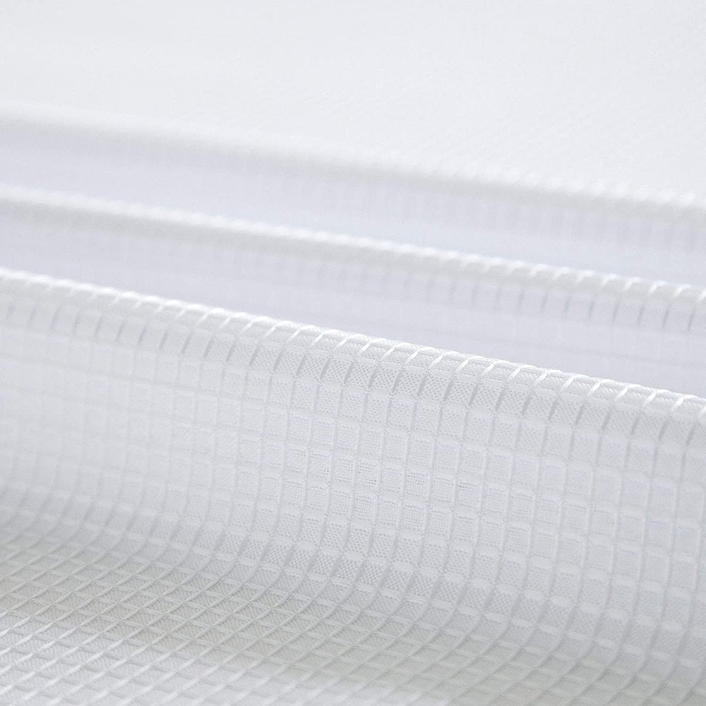 White Sheer and Grid Shower Curtain and Liner Set on a white background