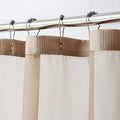 Mocha Sheer and Grid Shower Curtain and Liner Set on a white background