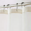 Ivory Sheer and Grid Shower Curtain and Liner Set on a white background
