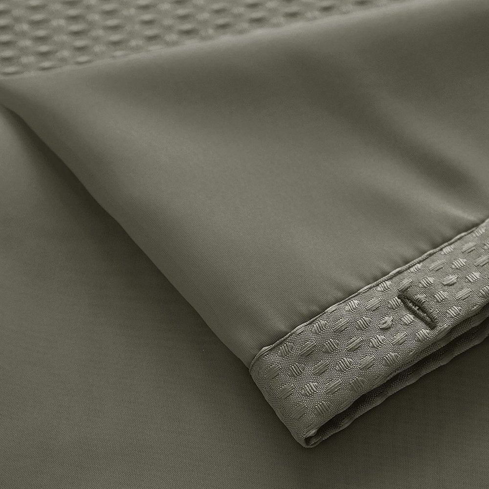Gray Sheer and Grid Shower Curtain and Liner Set close-up detail