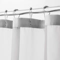 Silver Modern Grid Shower Curtain and Liner Set on a white background