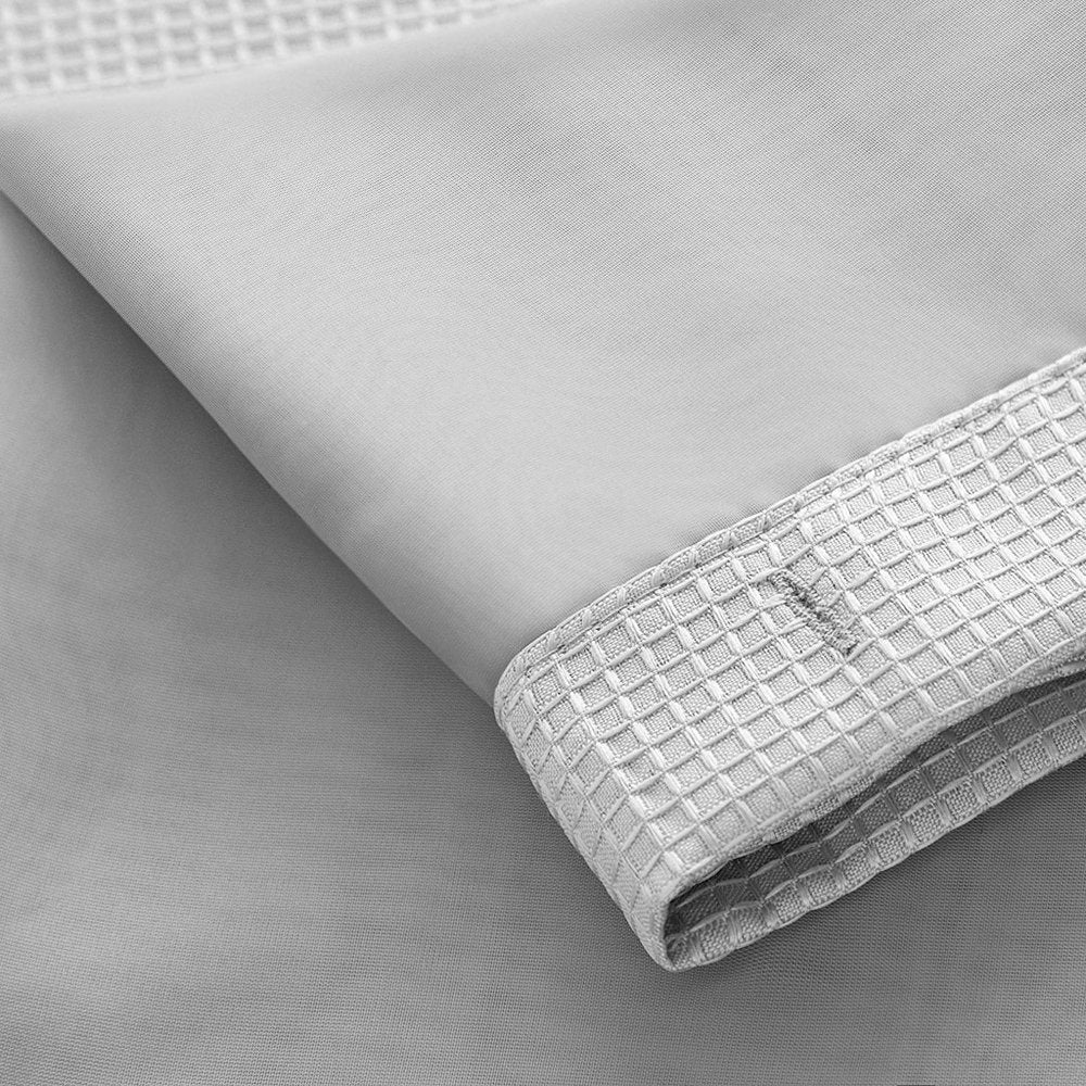 Silver Modern Grid Shower Curtain and Liner Set close-up detail