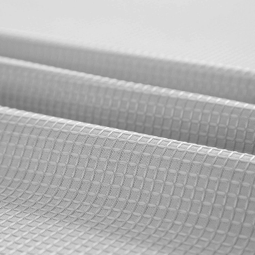Silver Modern Grid Shower Curtain and Liner Set close-up detail