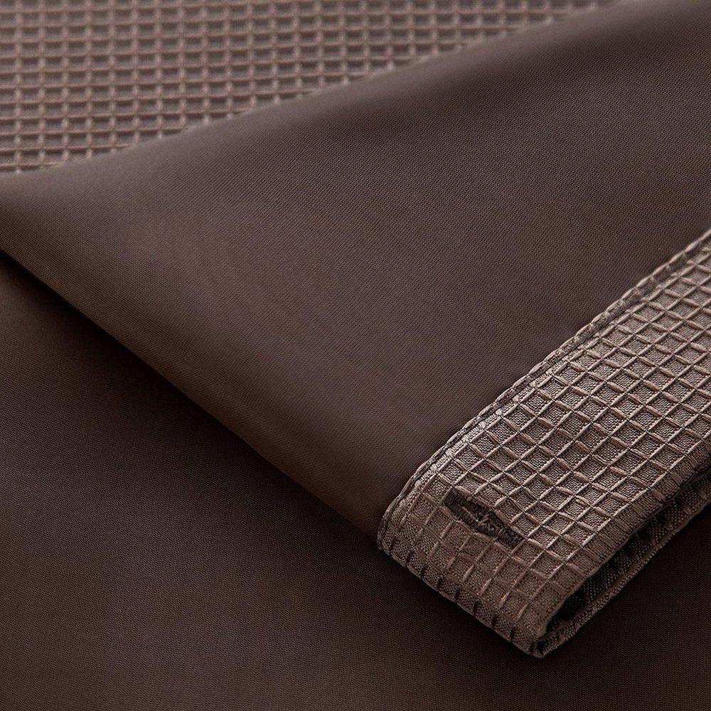 Brown Modern Grid Shower Curtain and Liner Set close-up detail