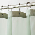 Sage Green Modern Grid Shower Curtain and Liner Set close-up detail