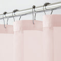 Blush Sheer and Grid Shower Curtain and Liner Set on a white background