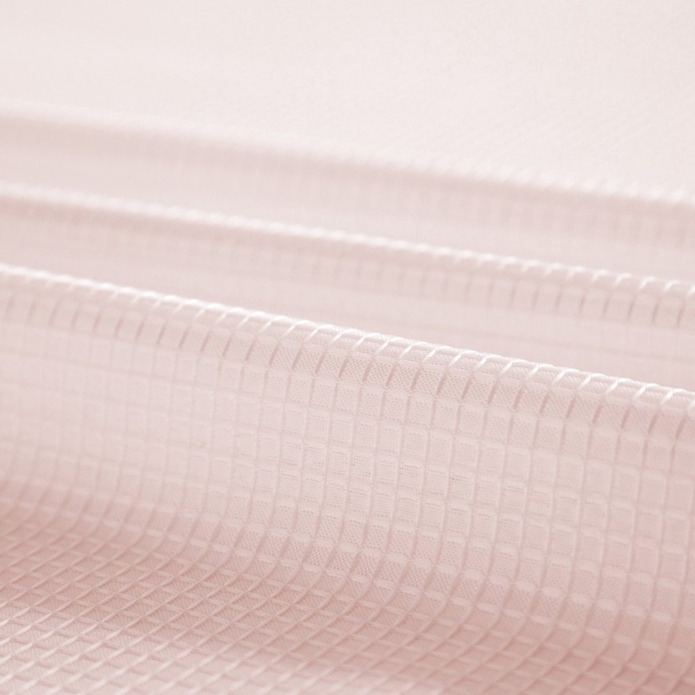 Blush Sheer and Grid Shower Curtain and Liner Set close-up detail