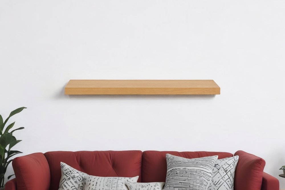 43" Black Wooden Floating Shelf
