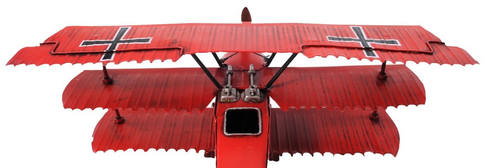 6" Red Metal Hand Painted Model Airplane