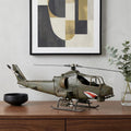5" Green Metal Hand Painted Model Airplane Tabletop Sculpture