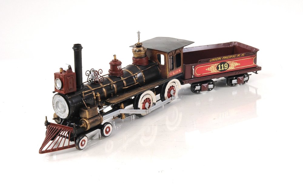 Union Pacific Locomotive Sculpture on a white background