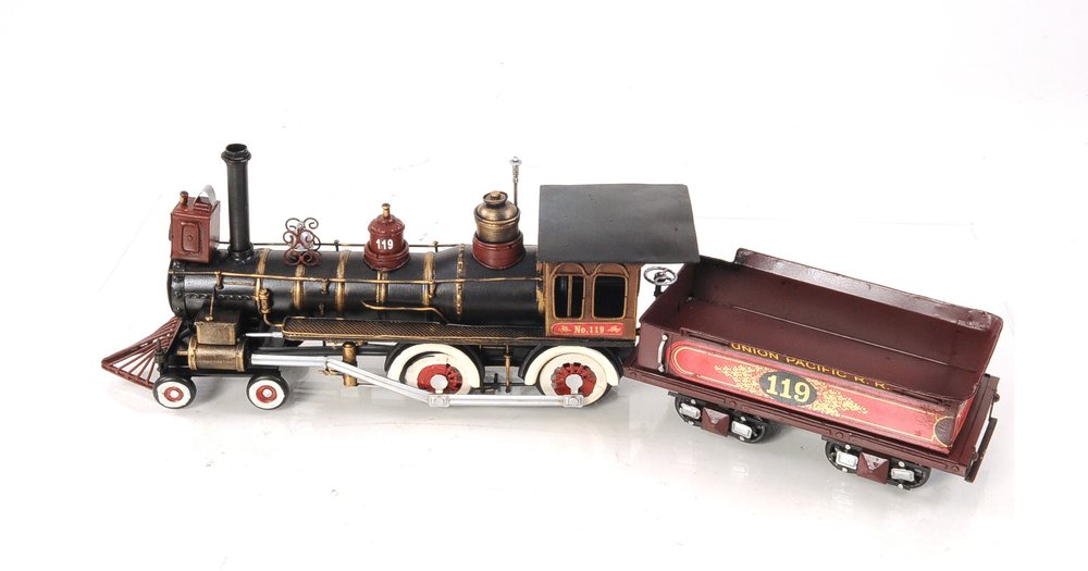 Union Pacific Locomotive Sculpture on a white background