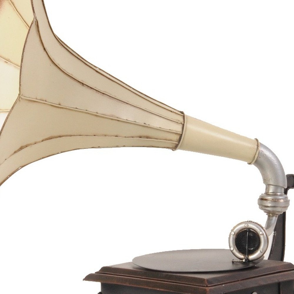 c1911 HMV Gramophone Built to Scale Model Sculpture on a white background