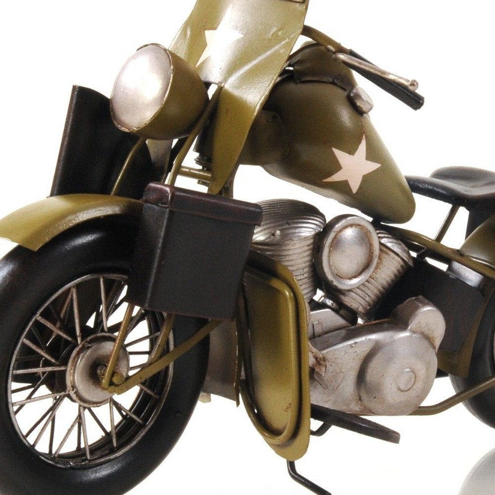 c1942 Green U.S. Army Motorcycle Sculpture