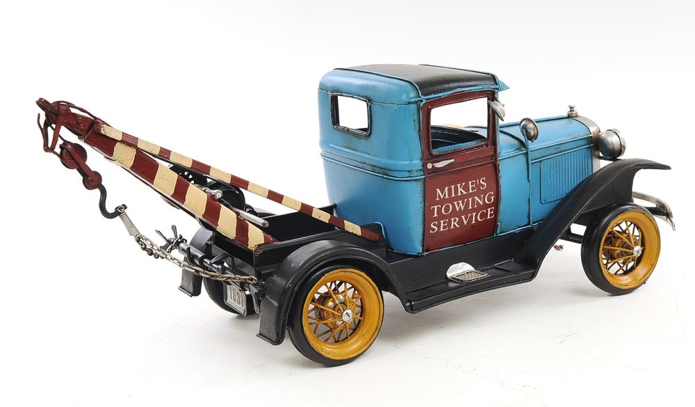6" Blue And Black Metal Hand Painted Model Car