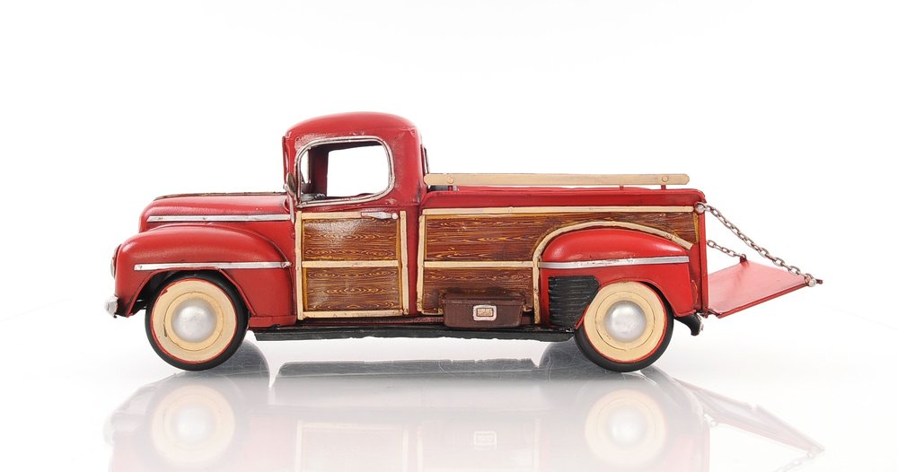 6" Red Metal Hand Painted Model Car