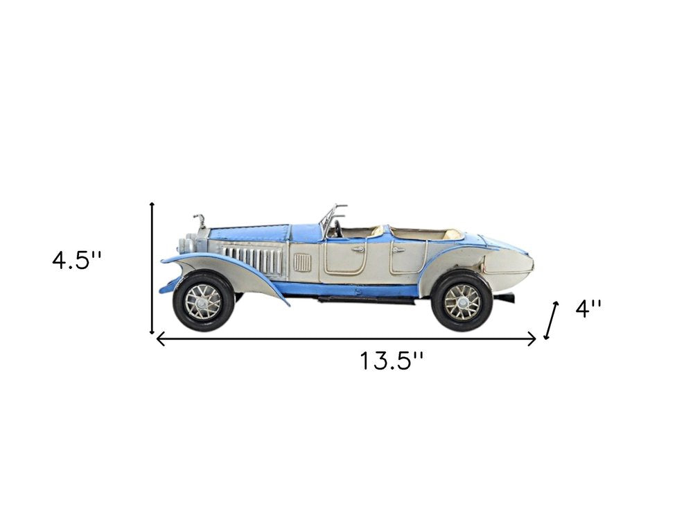 4" White Metal Hand Painted Model Car
