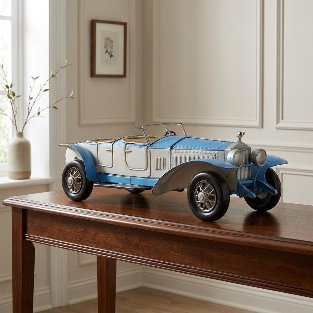 4" White Metal Hand Painted Model Car