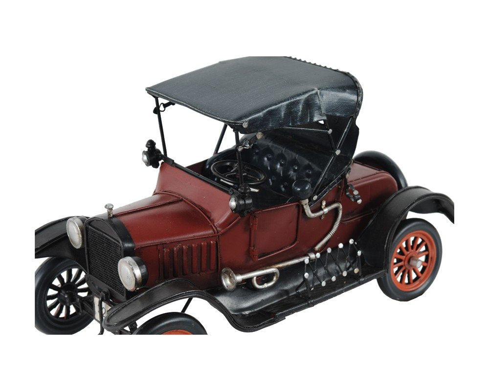 7" Red Metal Hand Painted Model Car on a white background