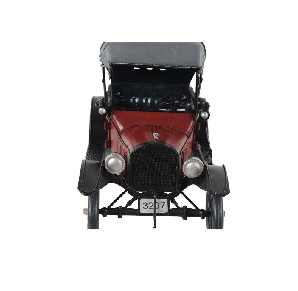 7" Red Metal Hand Painted Model Car on a white background