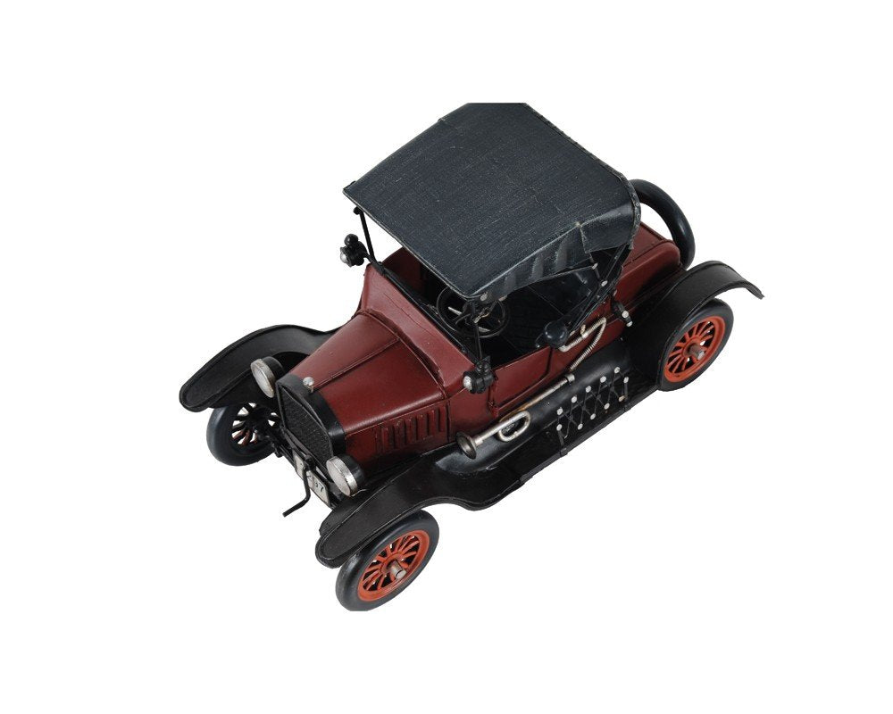 7" Red Metal Hand Painted Model Car on a white background