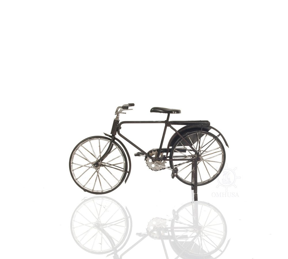 5" Gray Metal Hand Painted Bicycle Sculpture