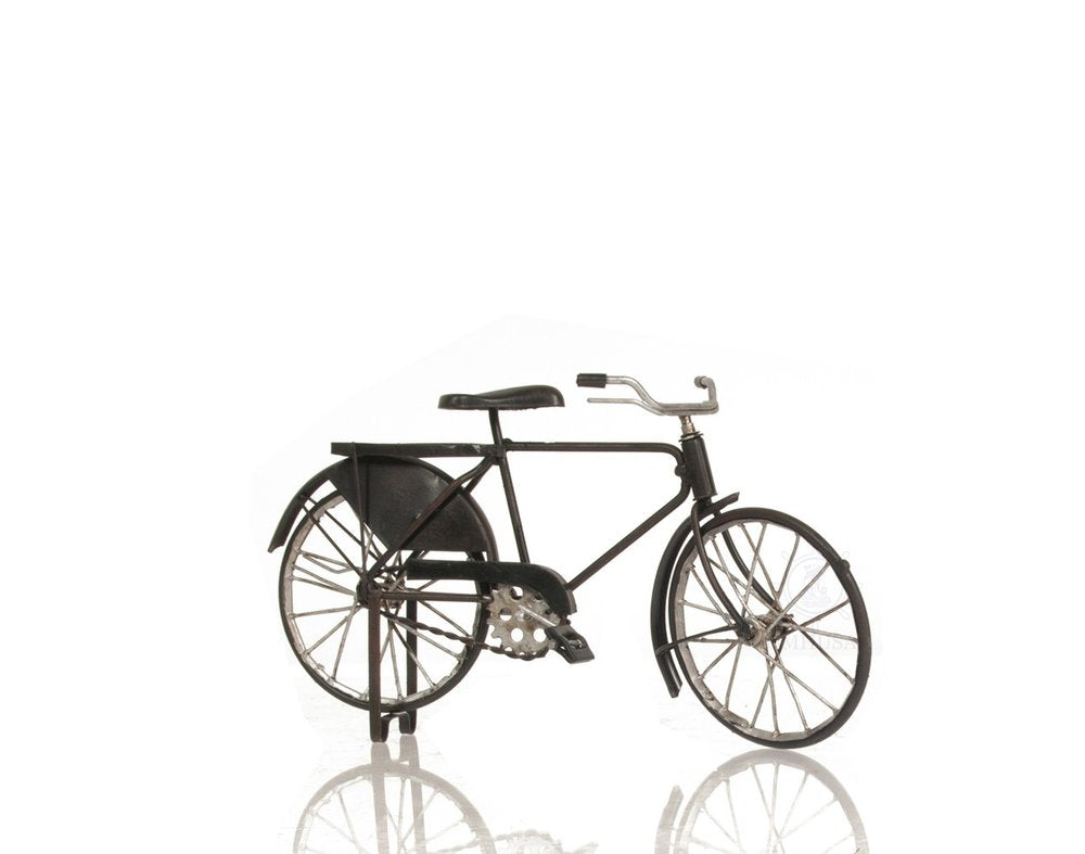 5" Gray Metal Hand Painted Bicycle Sculpture