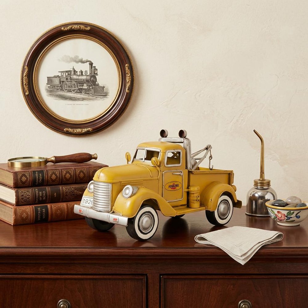7" Yellow Metal Hand Painted Model Car