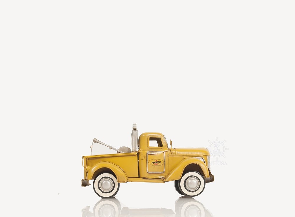 7" Yellow Metal Hand Painted Model Car
