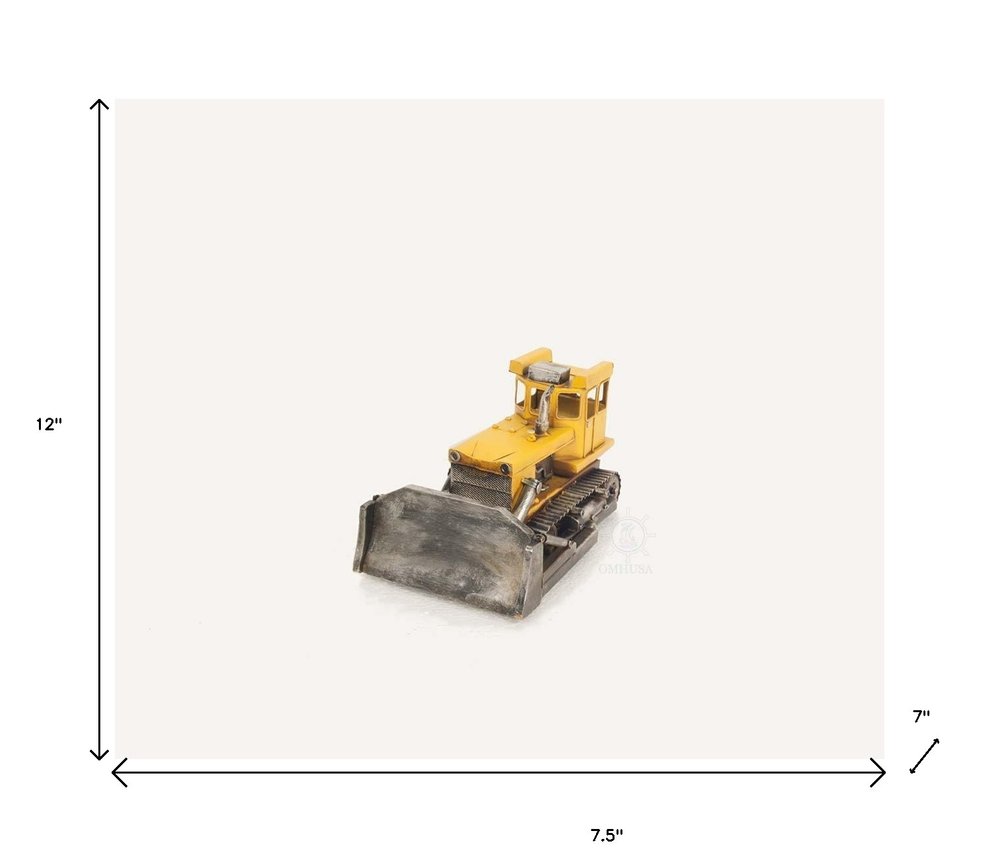 7" Yellow Metal Hand Painted Model Car