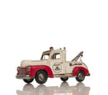 7" Red And White Metal Hand Painted Model Car