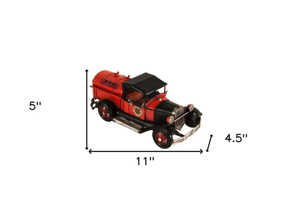 5" Red And Black Metal Hand Painted Model Car