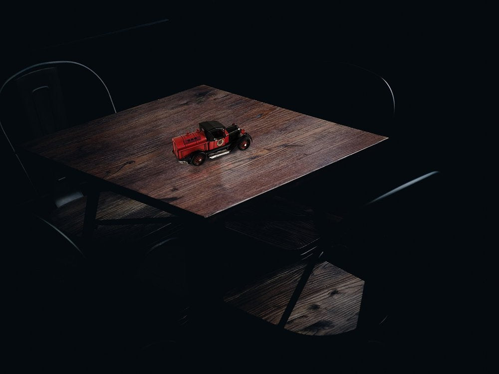 5" Red And Black Metal Hand Painted Model Car