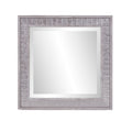 Warm Gray Faux Wood Square Mirror on a white background