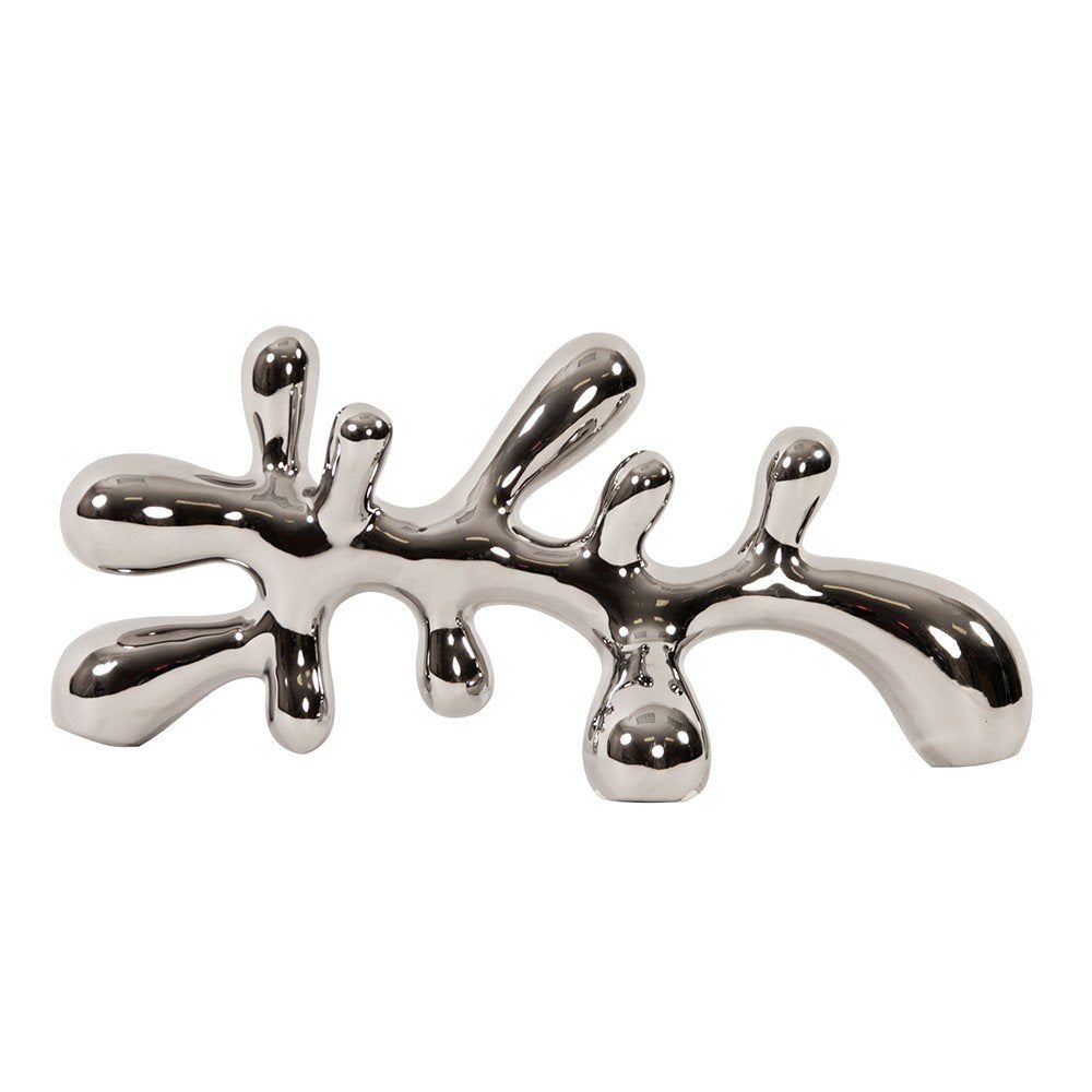 7" Silver Metal Tabletop Sculpture on a white background