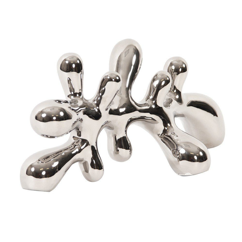 7" Silver Metal Tabletop Sculpture on a white background