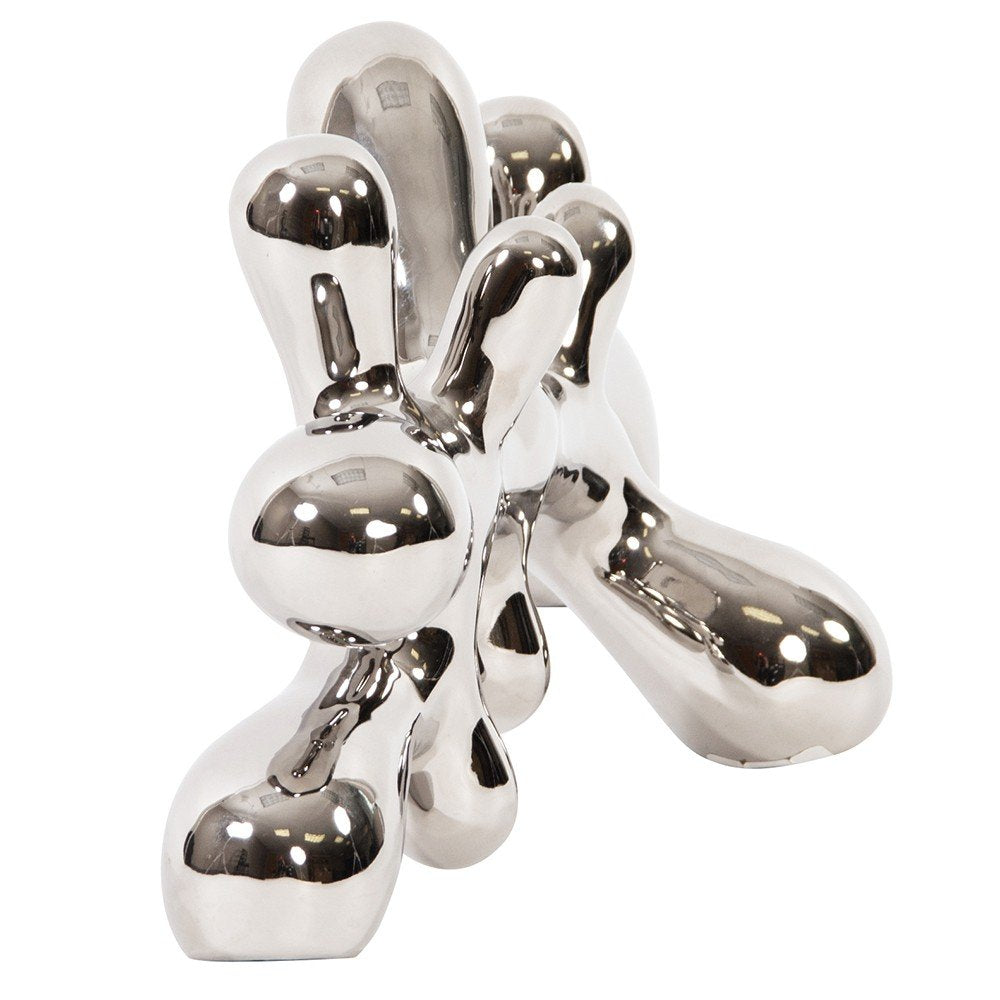 7" Silver Metal Tabletop Sculpture on a white background