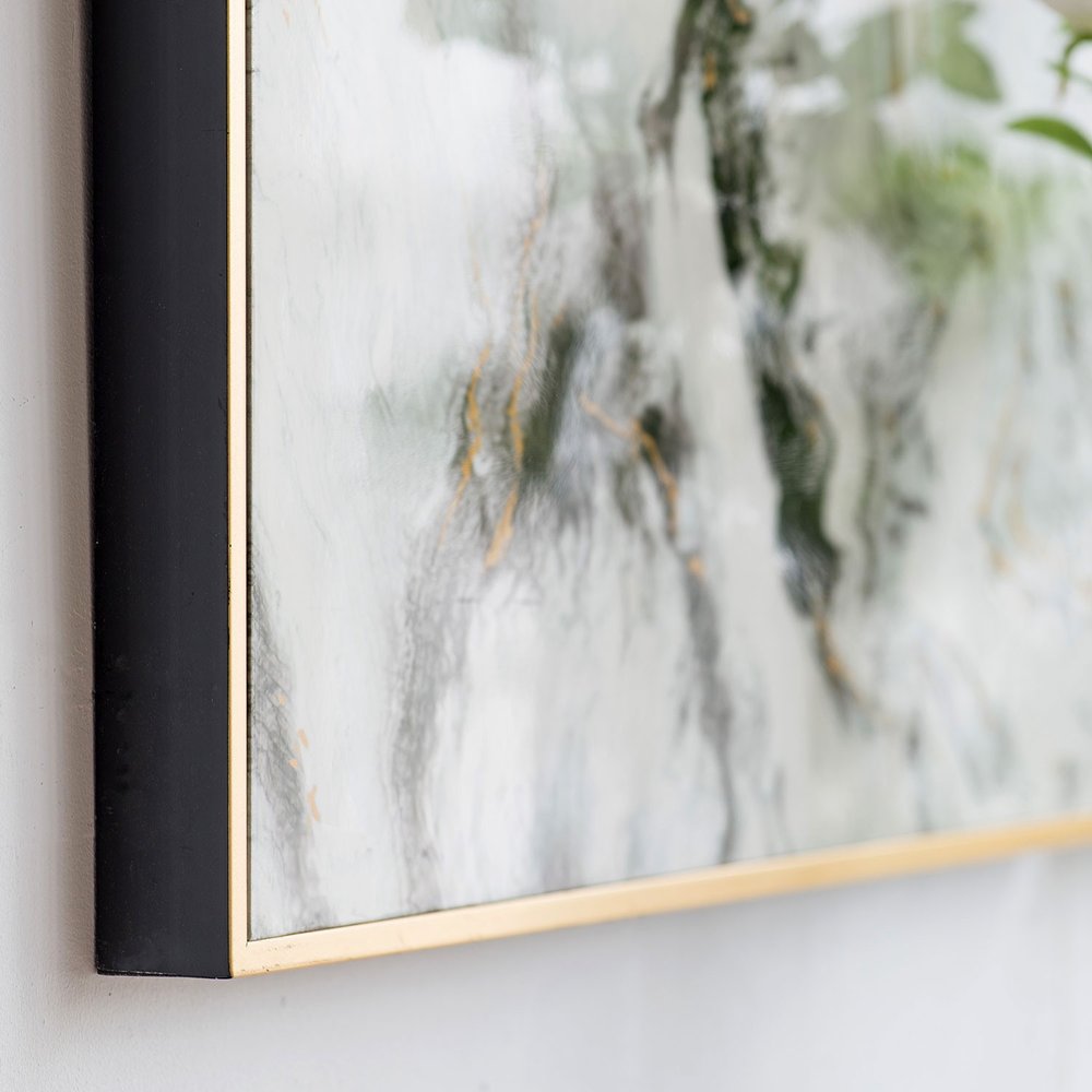 Set of Two White Framed Art in a home interior