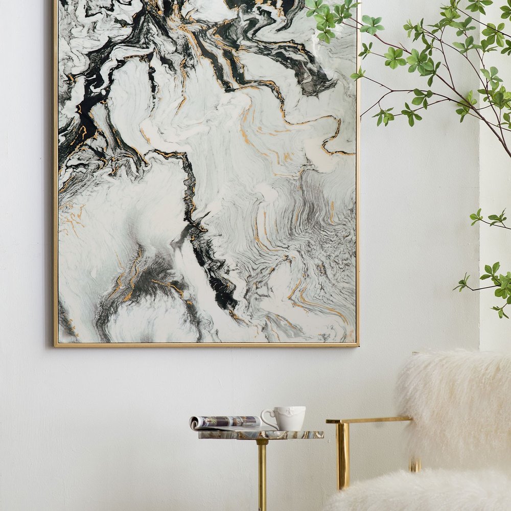 Set of Two White Framed Art on a white background
