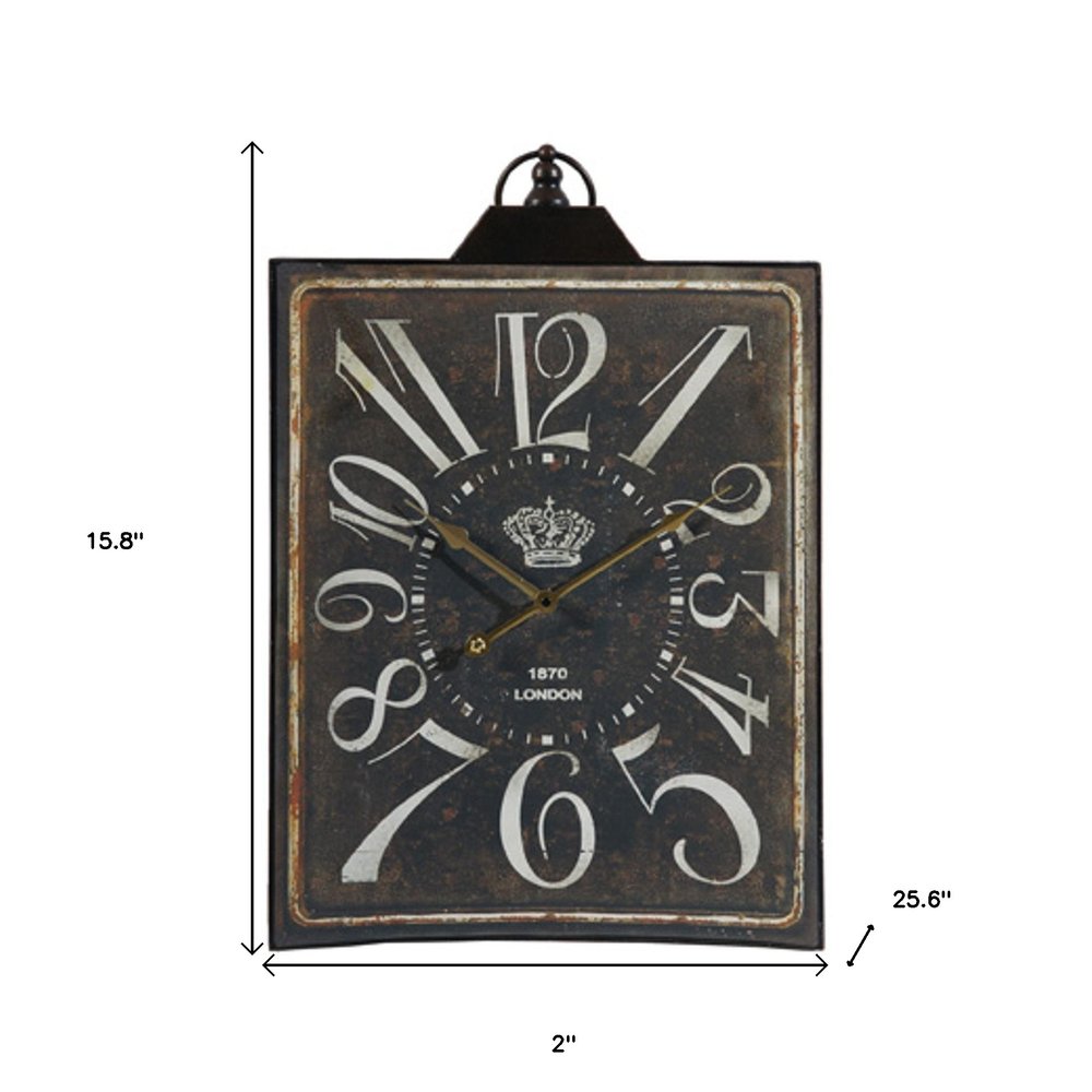 Vintage Style Black and White Iron Wall Clock on a white background