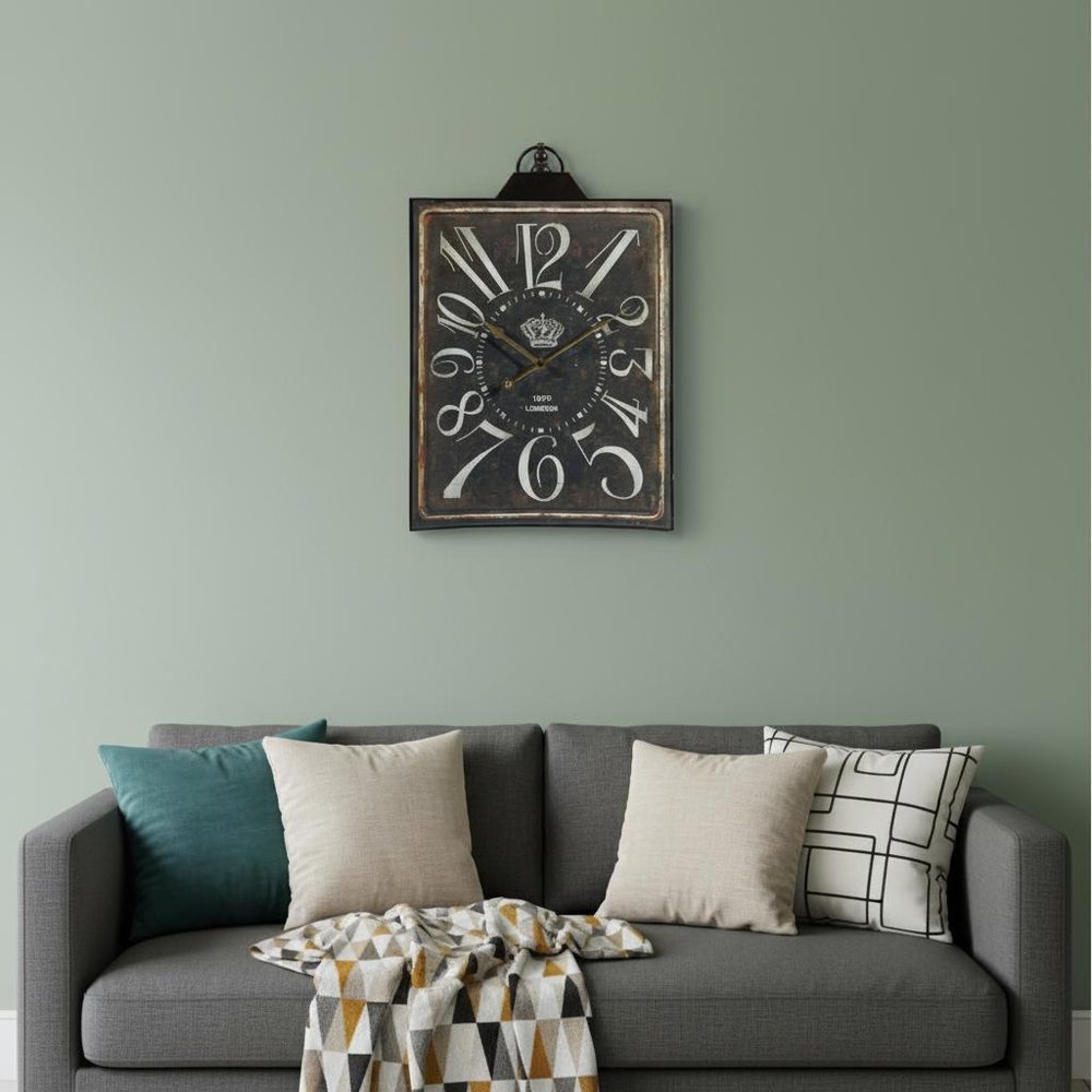 Vintage Style Black and White Iron Wall Clock