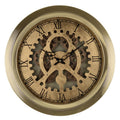 3" Gold Iron Wall Clock. Wall clock isolated on a plain white background, finished in gold metal.