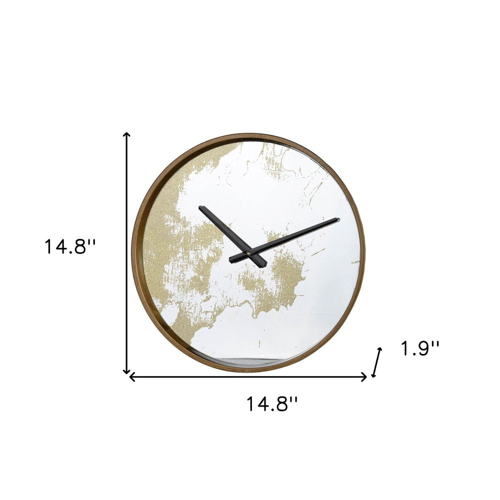 Gold Dust 14" Modern Round Wall Clock on a white background