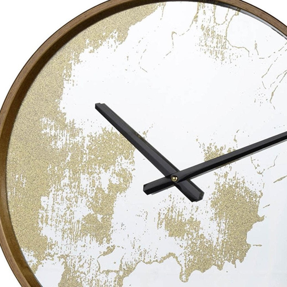 Gold Dust 14" Modern Round Wall Clock on a white background